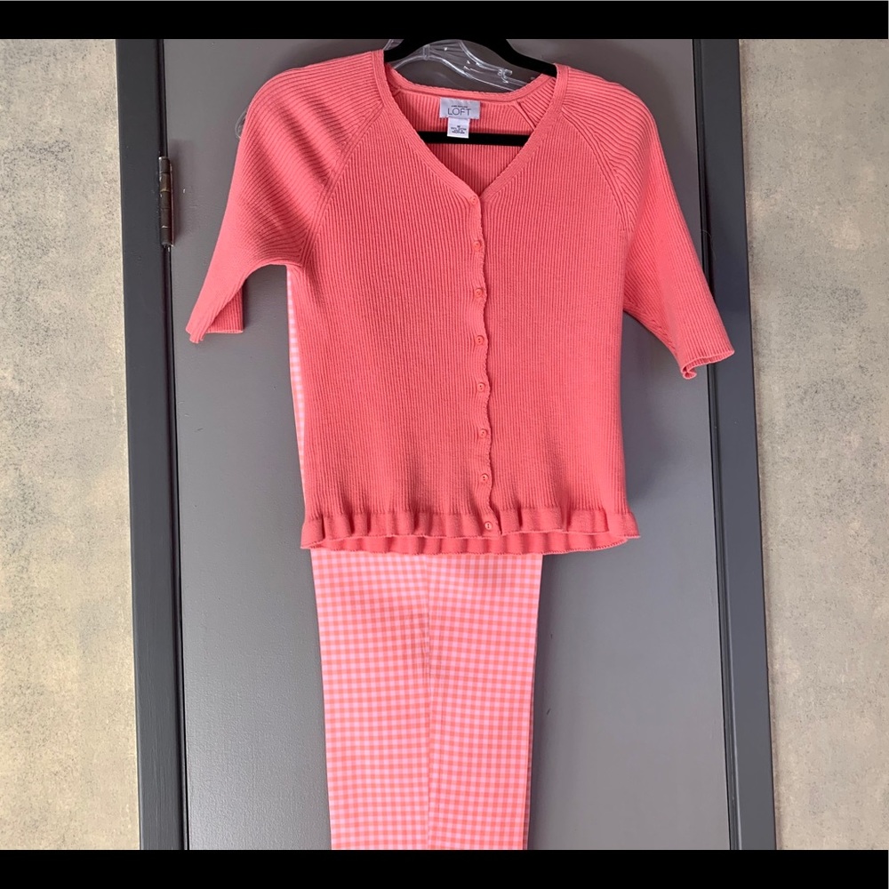 Ann Taylor Loft Sweater & Silk Capri Set